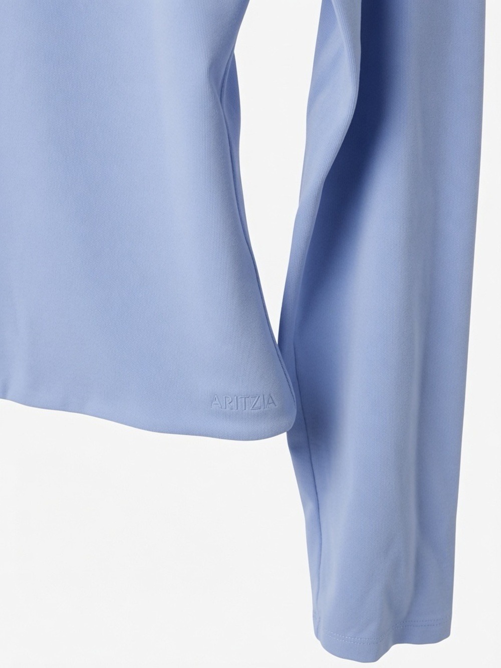 Aritzia Baby Blue Long Sleeve Scoop Neck Minimalist Contour Top Size Large - Picture 2 of 6